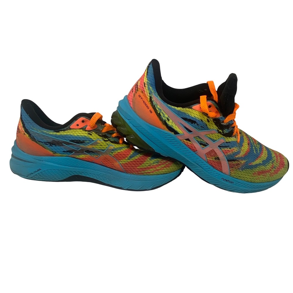 ASICS GT-1000 12 Womens Running Shoes Multi-Color Blue Orange 1012B633 Size 7